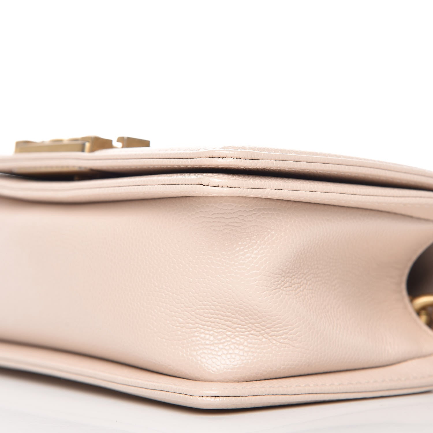 Chanel Caviar Chevron Quilted Small Boy Flap Light Beige 9 of 9