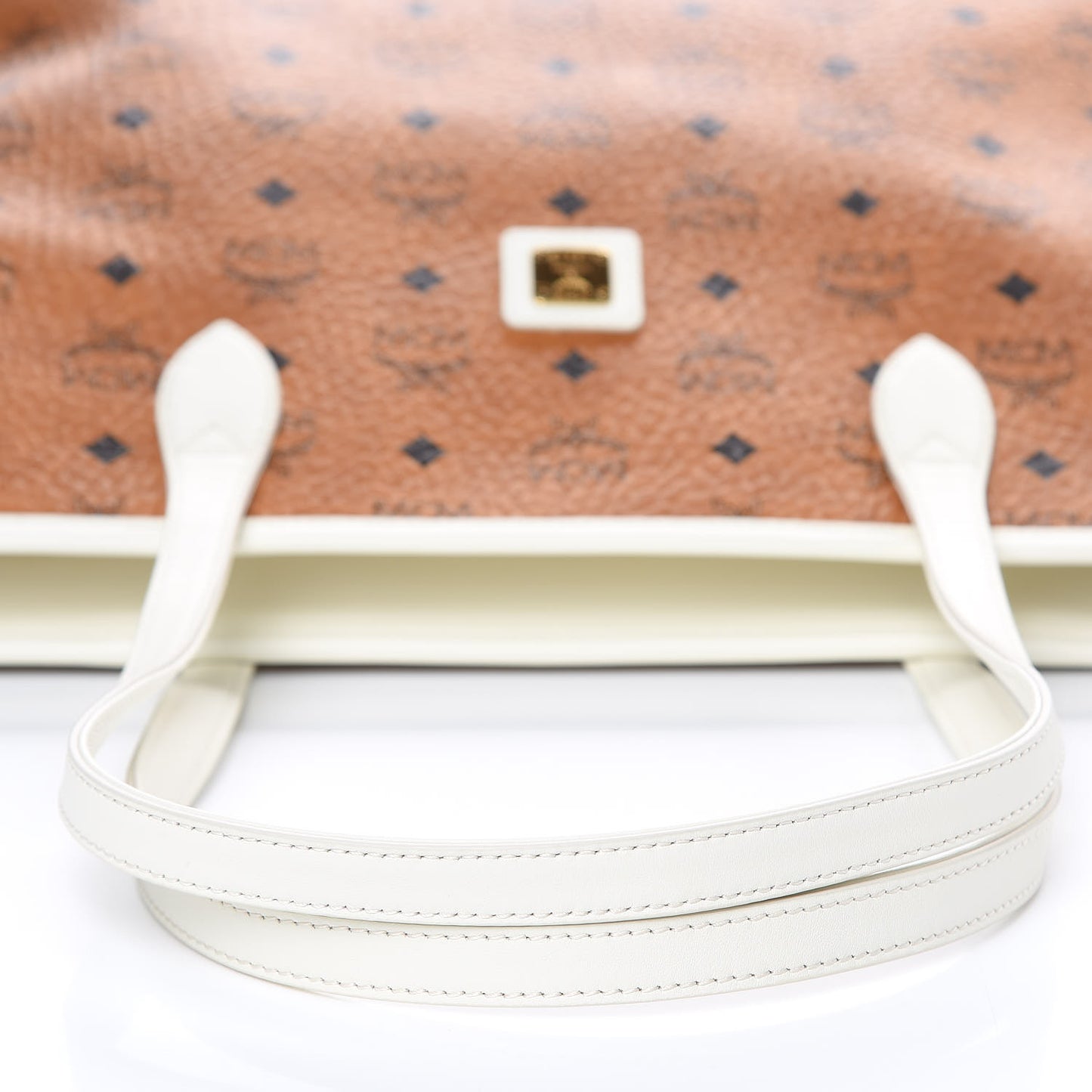 Visetos Medium Shopper Cognac Off White