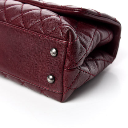 Chanel Caviar Quilted Mini Coco Handle Flap Burgundy 6 of 9