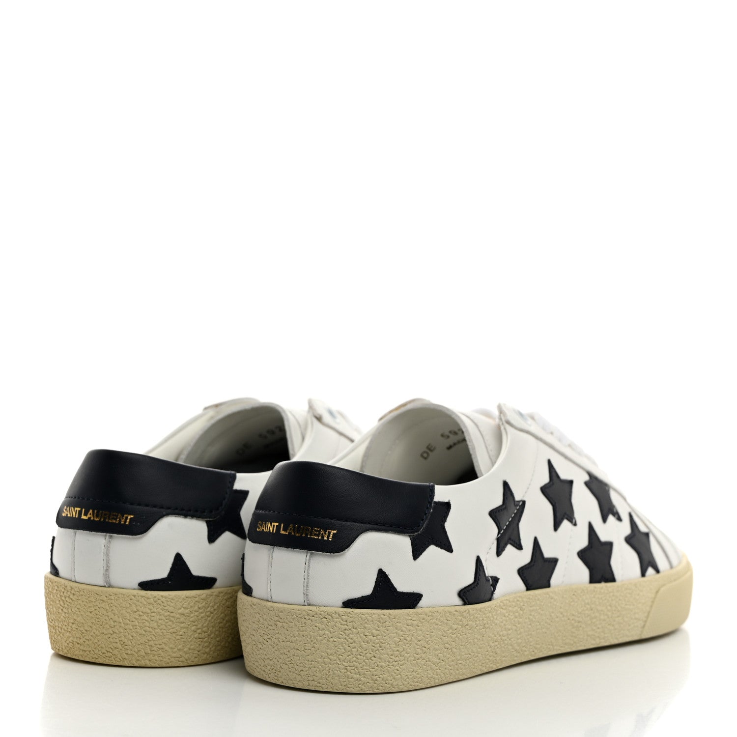 Saint Laurent Calfskin Star Court Sneakers 39 White Navy 4 of 9