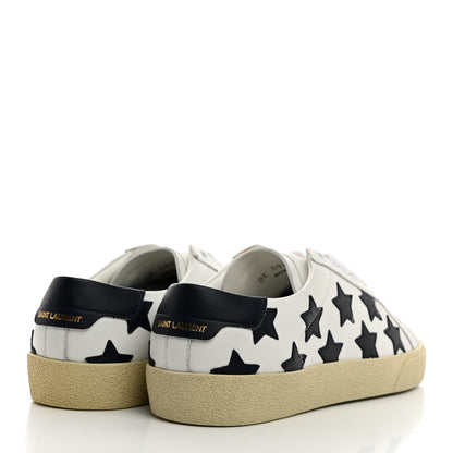 Saint Laurent Calfskin Star Court Sneakers 39 White Navy 4 of 9