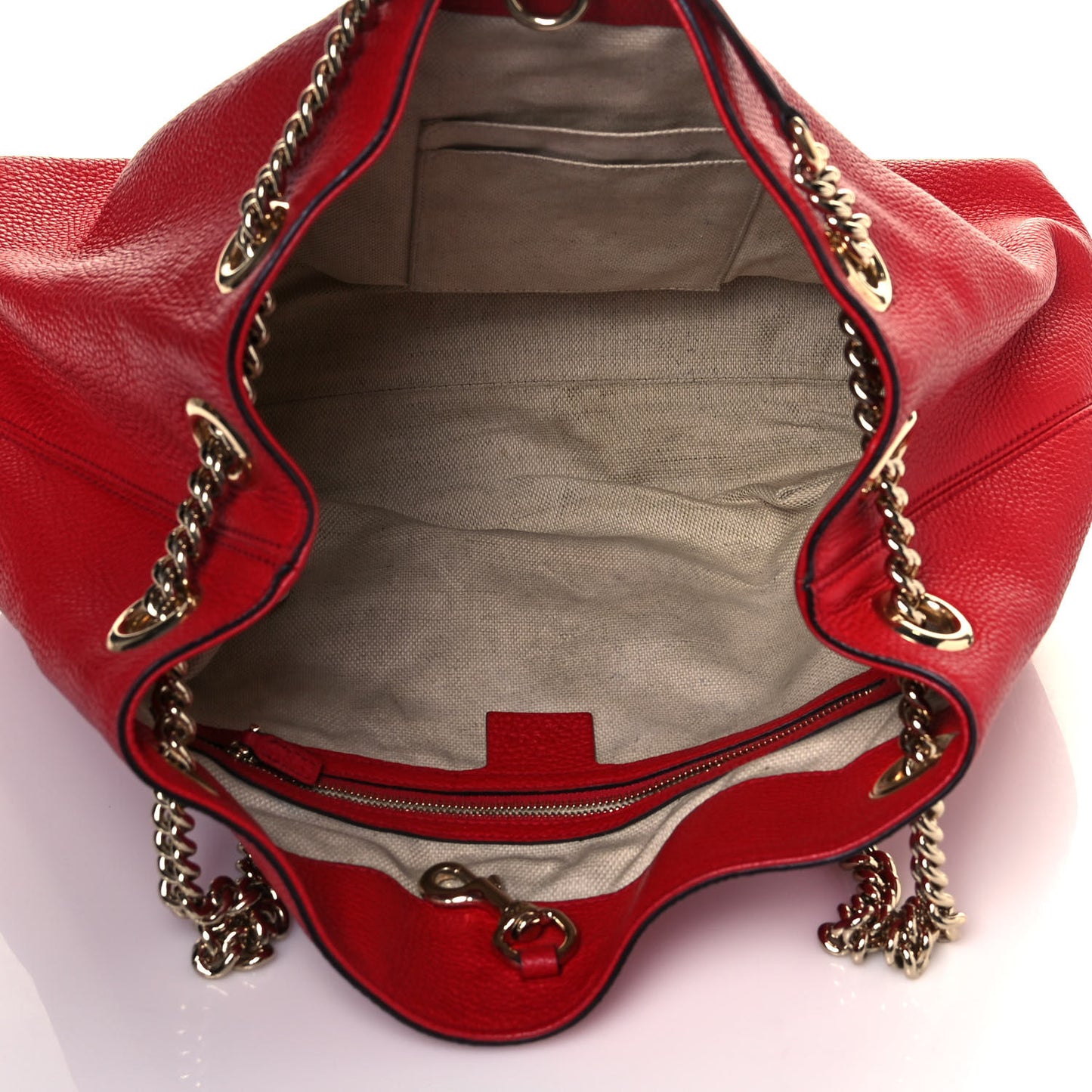 Cellarius Calfskin Medium Soho Chain Shoulder Bag Vibrant Red