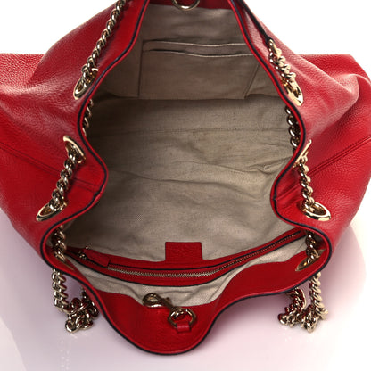 Gucci Cellarius Calfskin Medium Soho Chain Shoulder Bag Vibrant Red 5 of 14