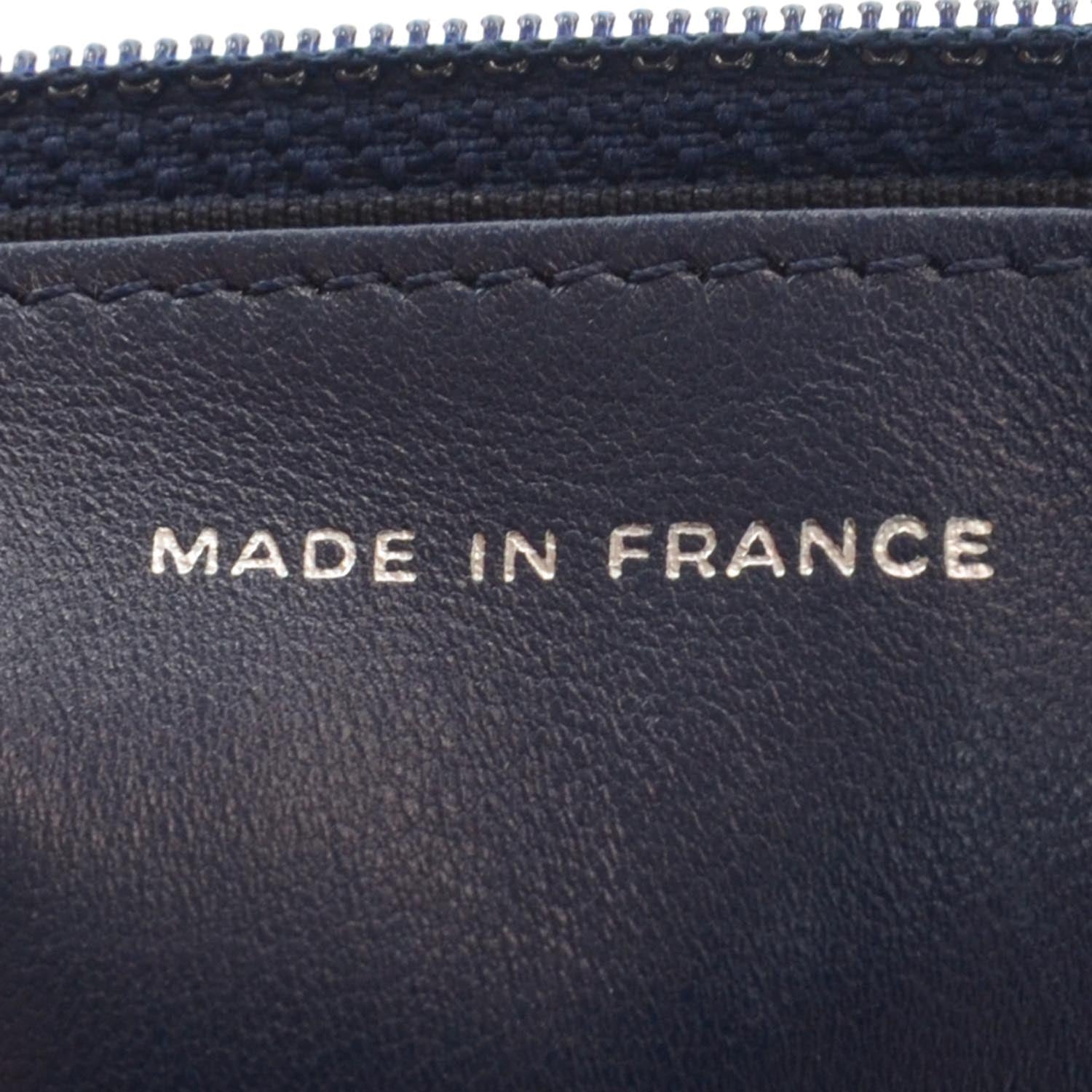 Chanel Lambskin Wallet On Chain WOC Navy 8 of 9