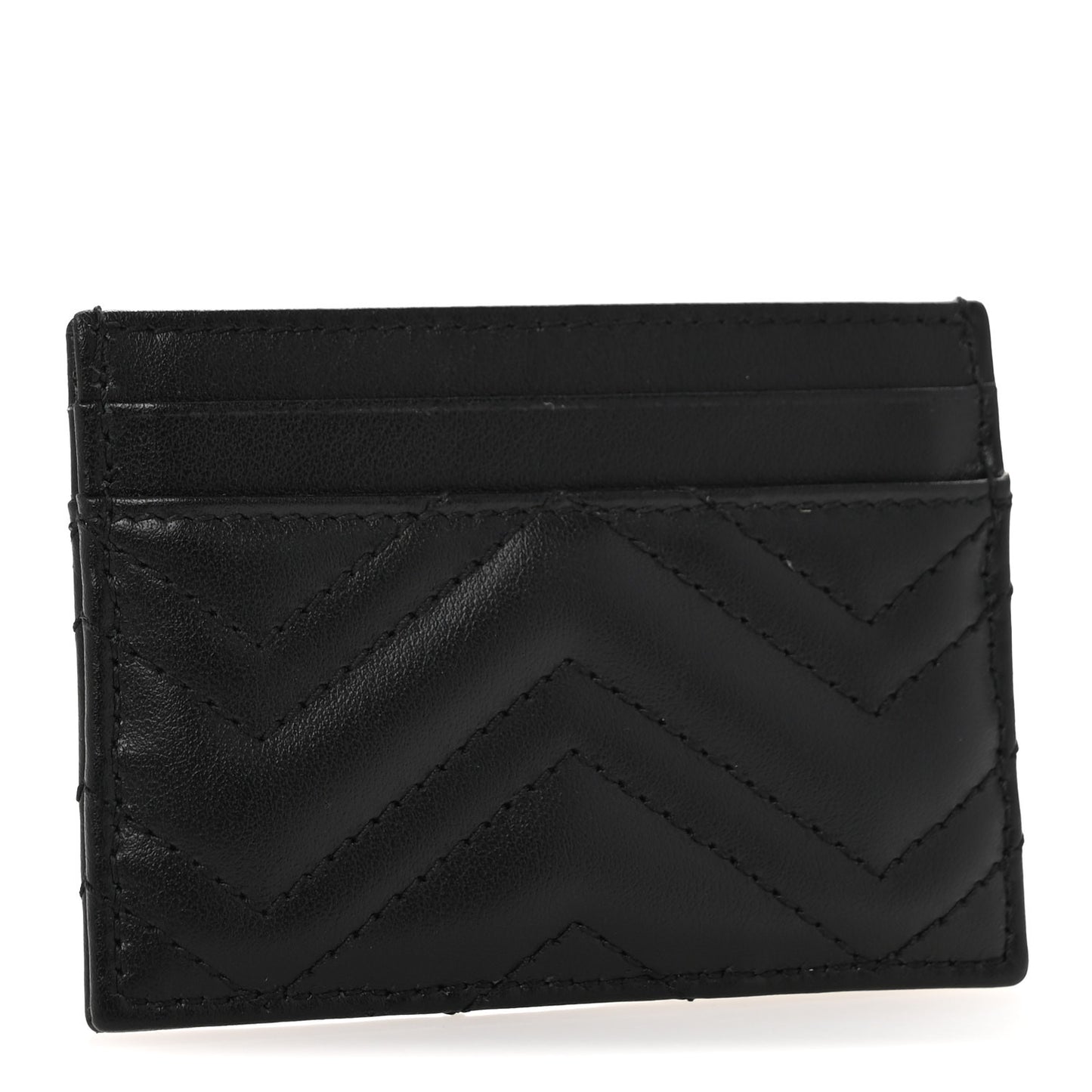 Calfskin Matelasse GG Marmont Card Holder Black