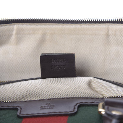 Gucci Monogram Vintage Web Medium Boston Dark Brown 10 of 15