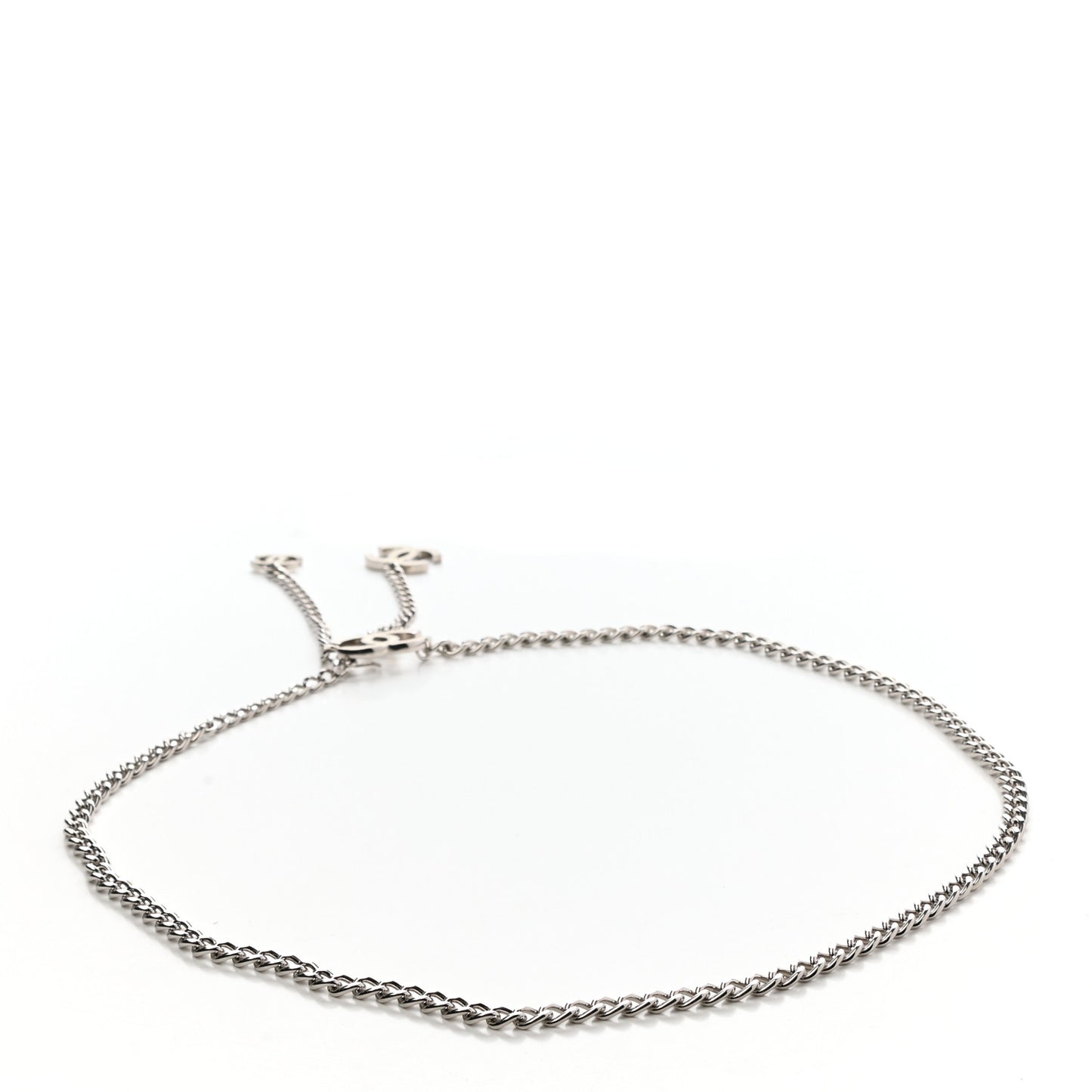 Enamel CC Ceinture Fantai Adjustable Belt Silver White