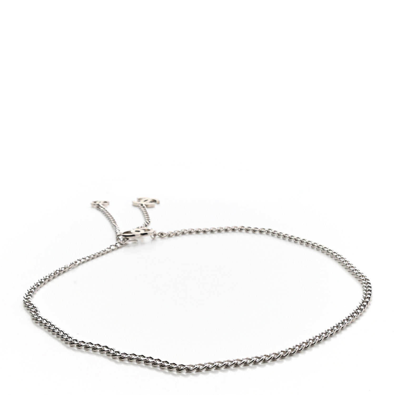 Chanel Enamel CC Ceinture Fantai Adjustable Belt Silver White 2 of 4