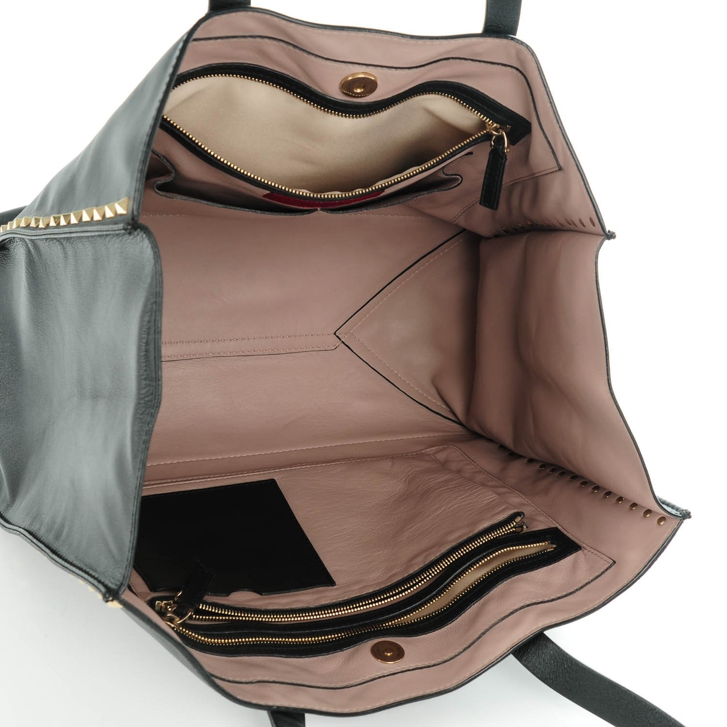 Nappa Medium Rockstud Soft Tote Black