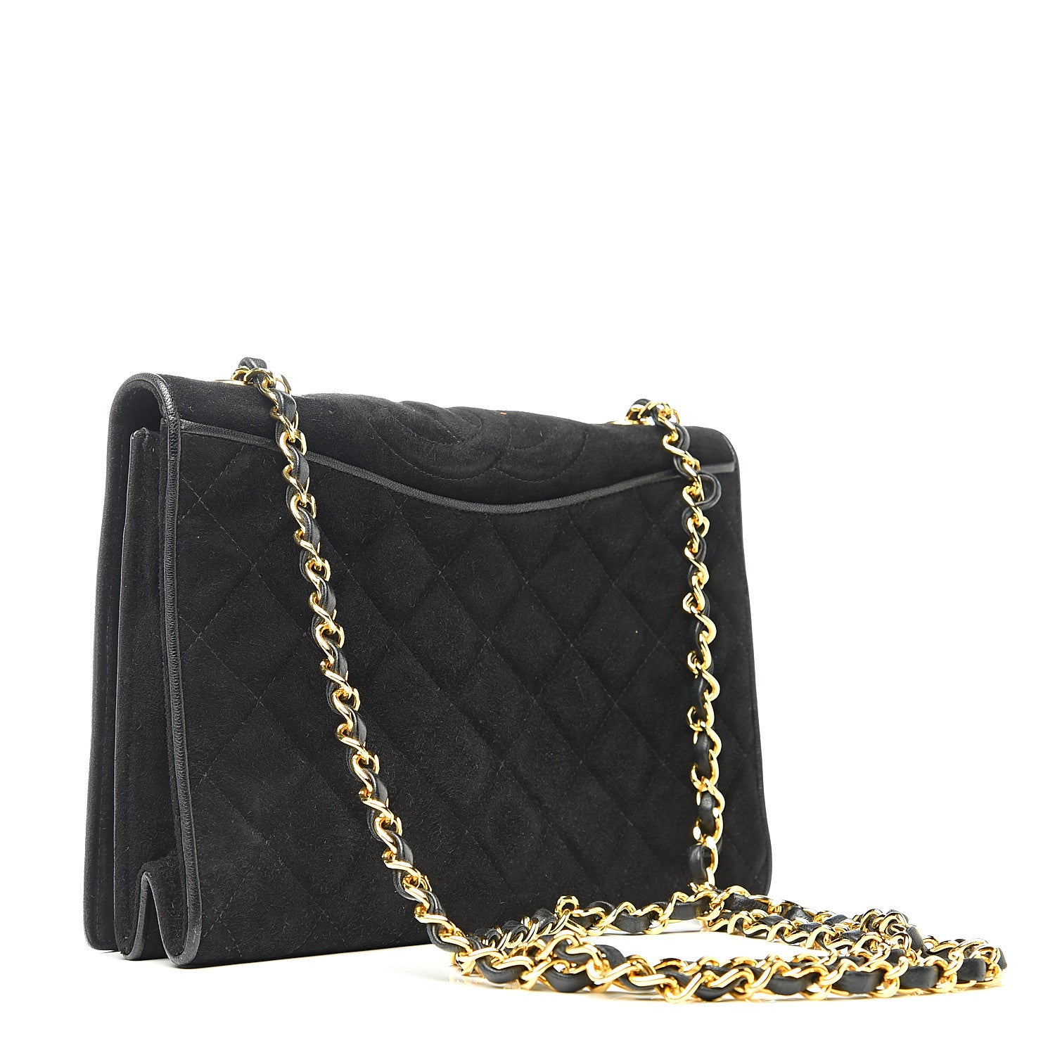 Chanel Suede Quilted Small Flap Bag Black 2 of 11