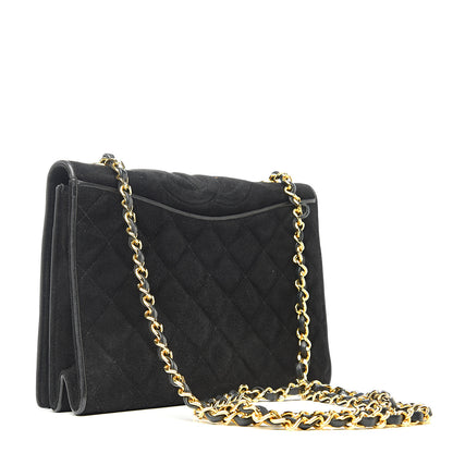 Chanel Suede Quilted Small Flap Bag Black 2 of 11
