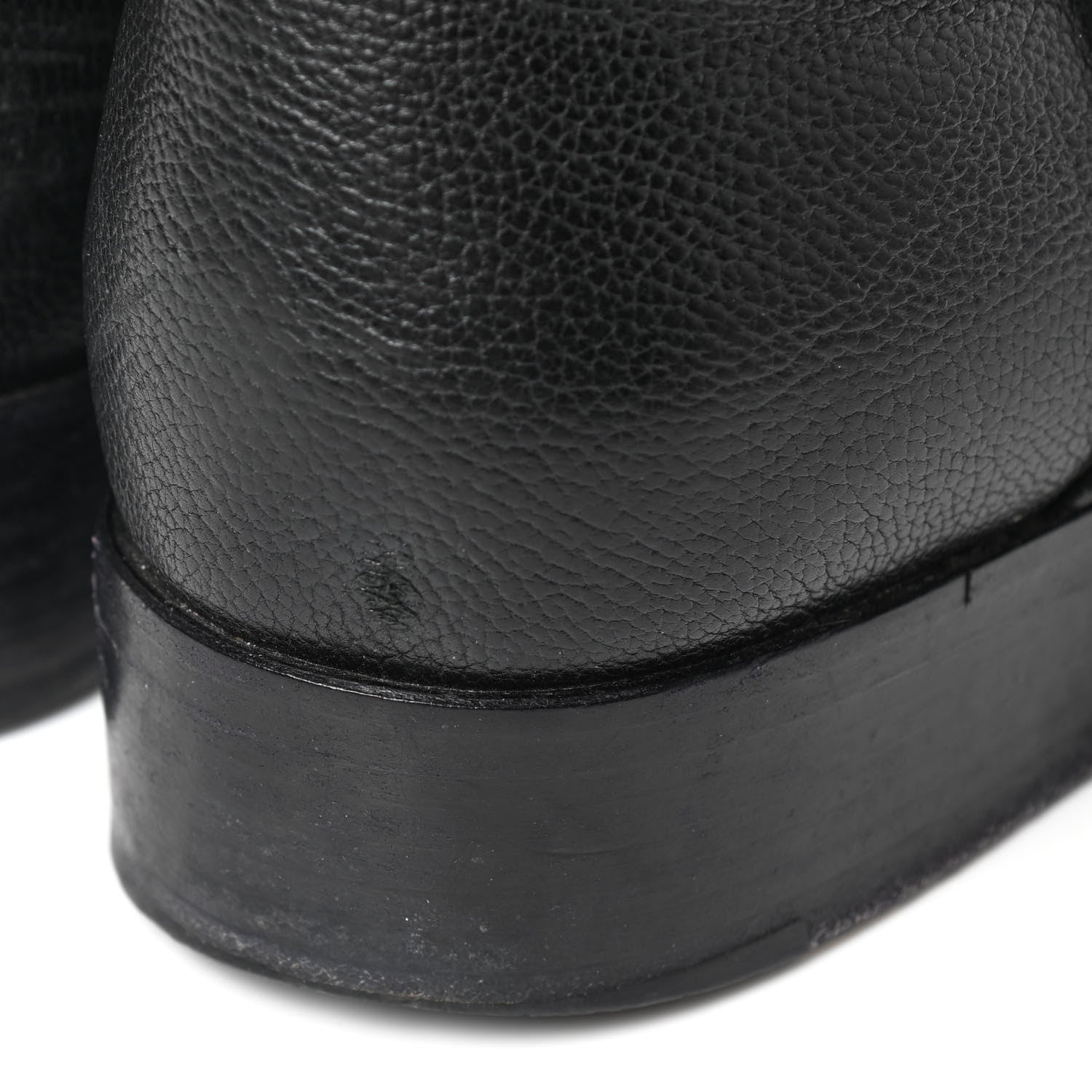Chanel Calfskin Ascot Knee High CC Boots 39 Black 11 of 15