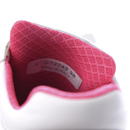 Chanel Calfskin Fabric Sneakers 38 White Silver Fluo Pink 10 of 10