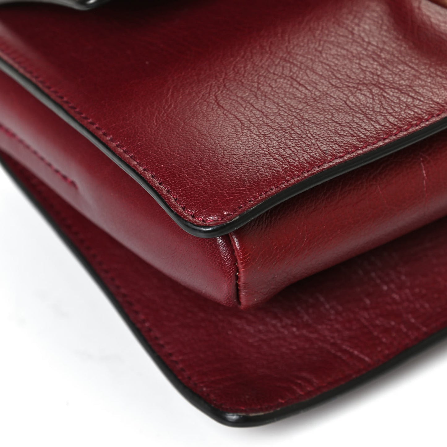 Goatskin Small Faye Shoulder Bag Sienna Red