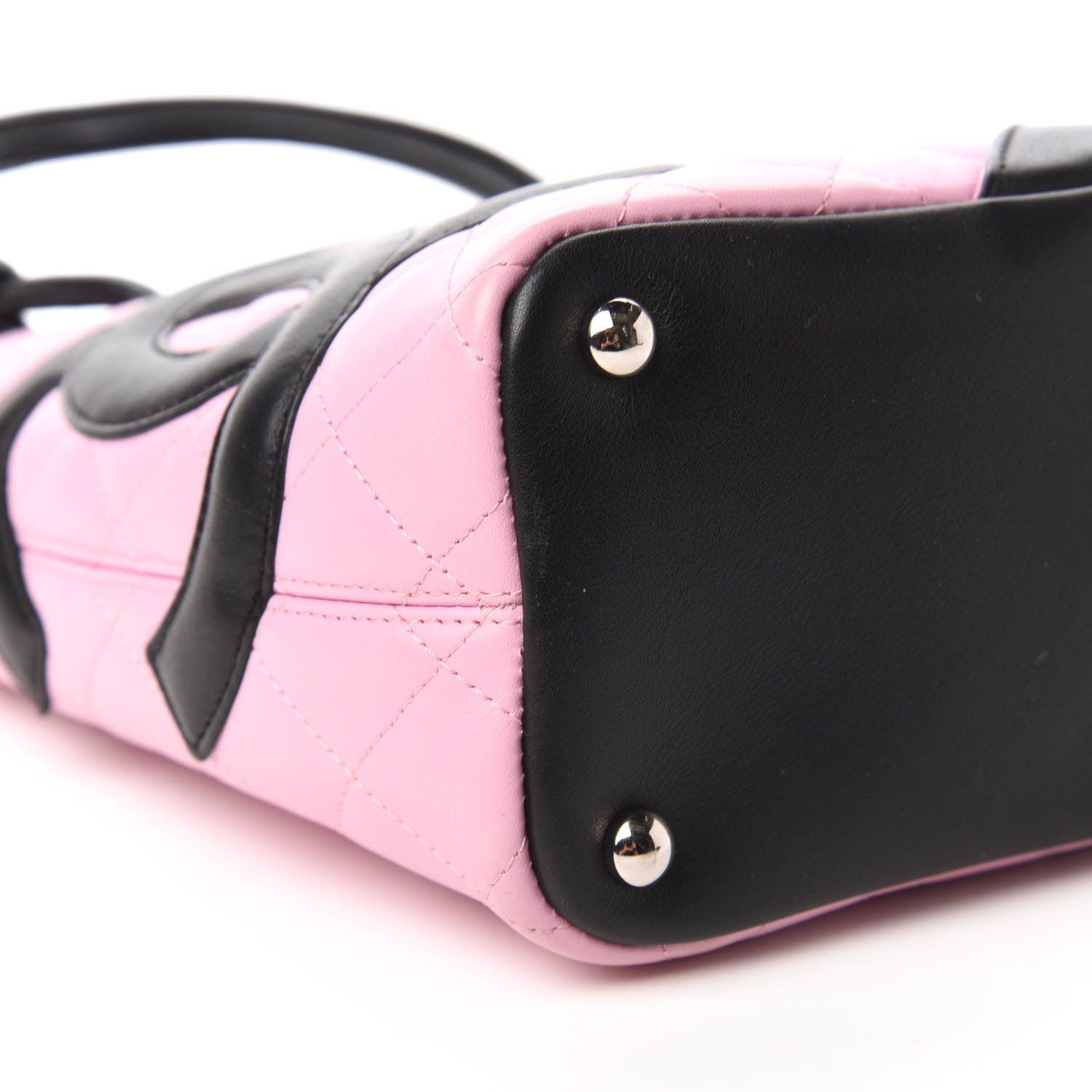 Chanel Calfskin Quilted Small Cambon Tote Pink Black 6 of 11