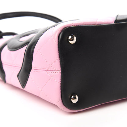Chanel Calfskin Quilted Small Cambon Tote Pink Black 6 of 11