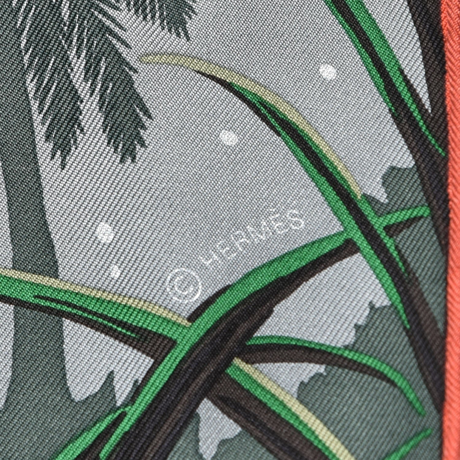 Hermes Silk Tyger Tyger Scarf 90 Kaki Clair Gris Rose 6 of 6