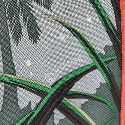 Hermes Silk Tyger Tyger Scarf 90 Kaki Clair Gris Rose 6 of 6