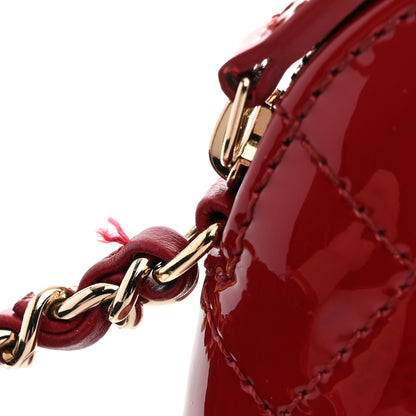 Chanel Patent Calfskin Quilted Shiny Coco Clutch With Chain Red 10 of 10