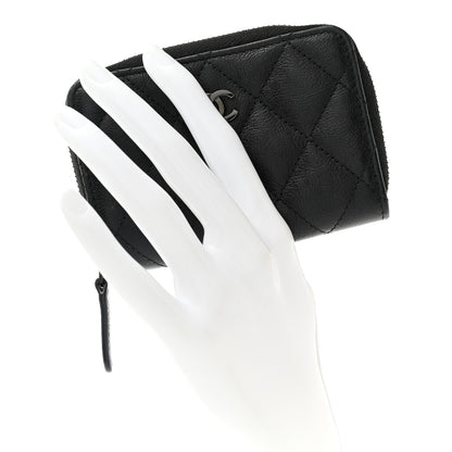 Chanel Calfskin Quilted Zip Coin Purse So Black 2 of 8