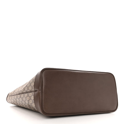 Gucci GG Supreme Monogram Textured Dollar Calfskin Web Large Ophidia Tote Beige Ebony New Acero 5 of 10