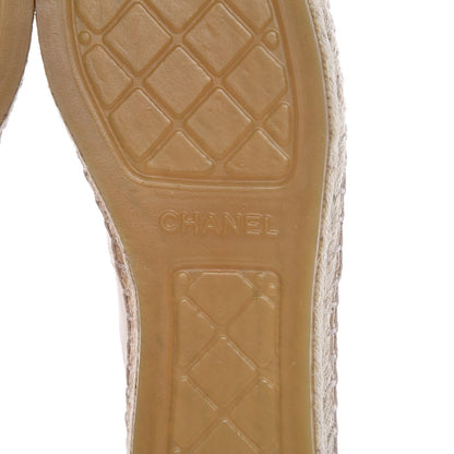 Chanel Lambskin CC Espadrilles 39 Beige Black 6 of 10