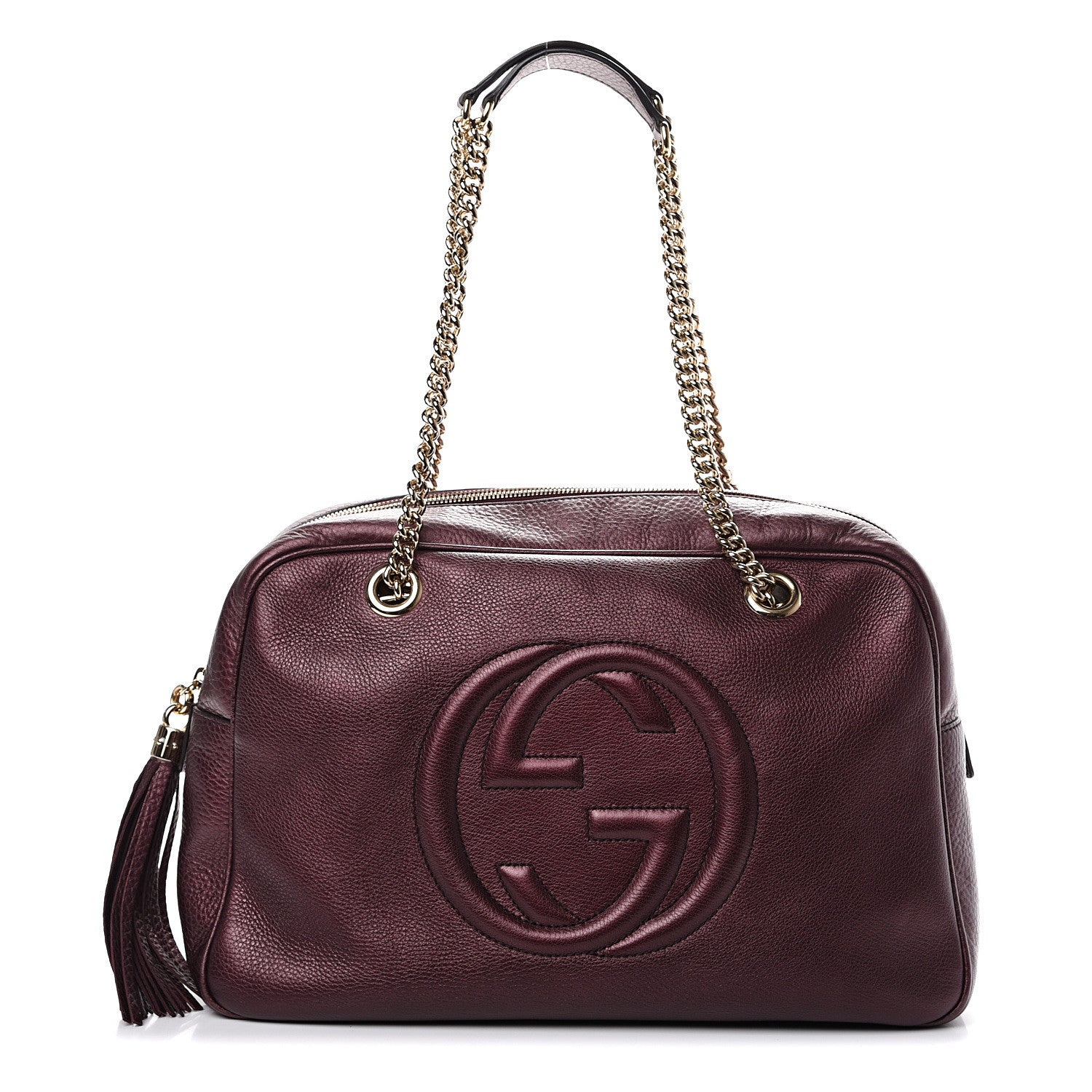 Gucci Metallic Cellarius Calfskin Medium Soho Bowler Classic Burgundy 1 of 10