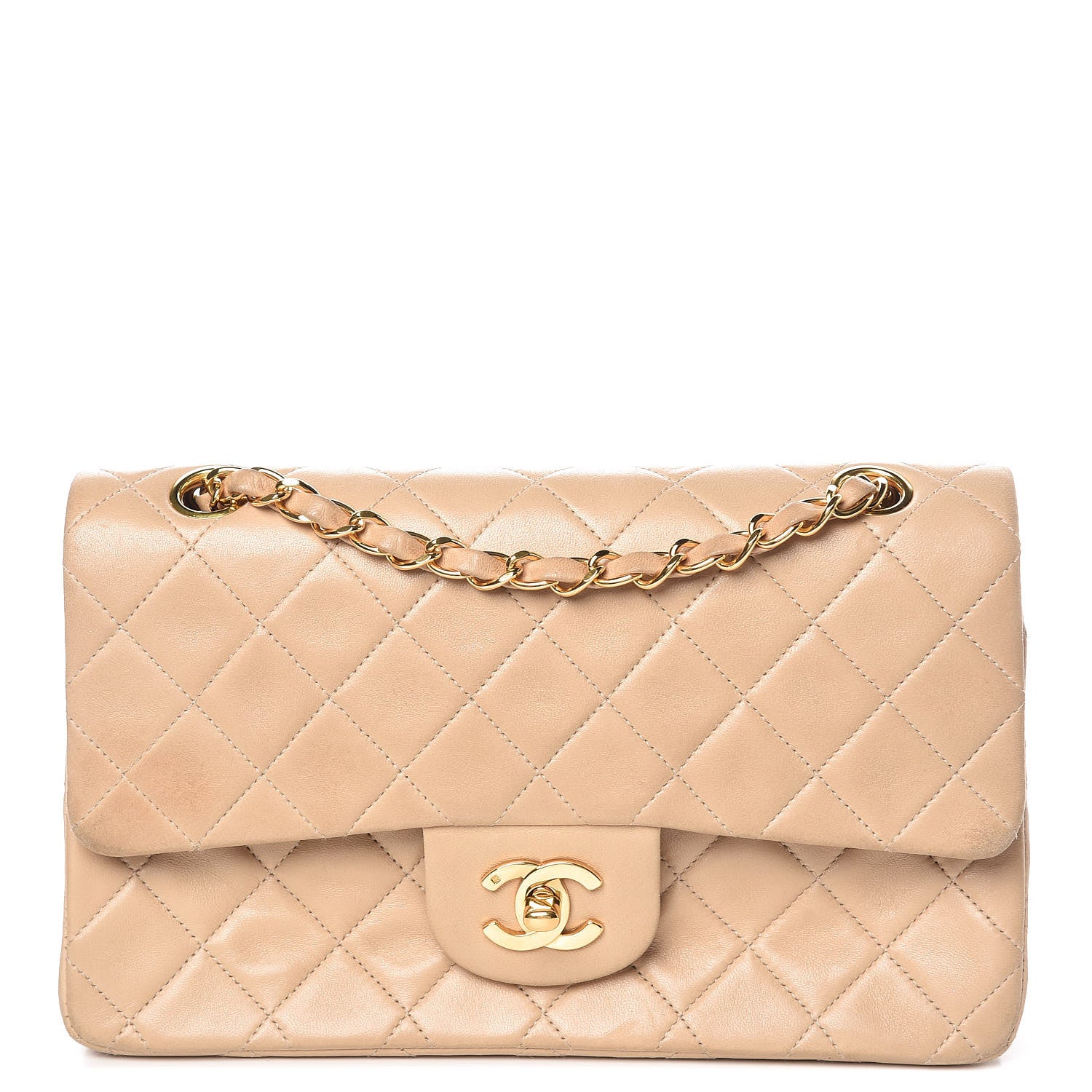 Chanel Lambskin Quilted Small Double Flap Beige 1 of 16
