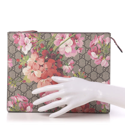 Gucci GG Supreme Monogram Blooms Large Cosmetic Case Beige Multicolor Dry Rose 2 of 11