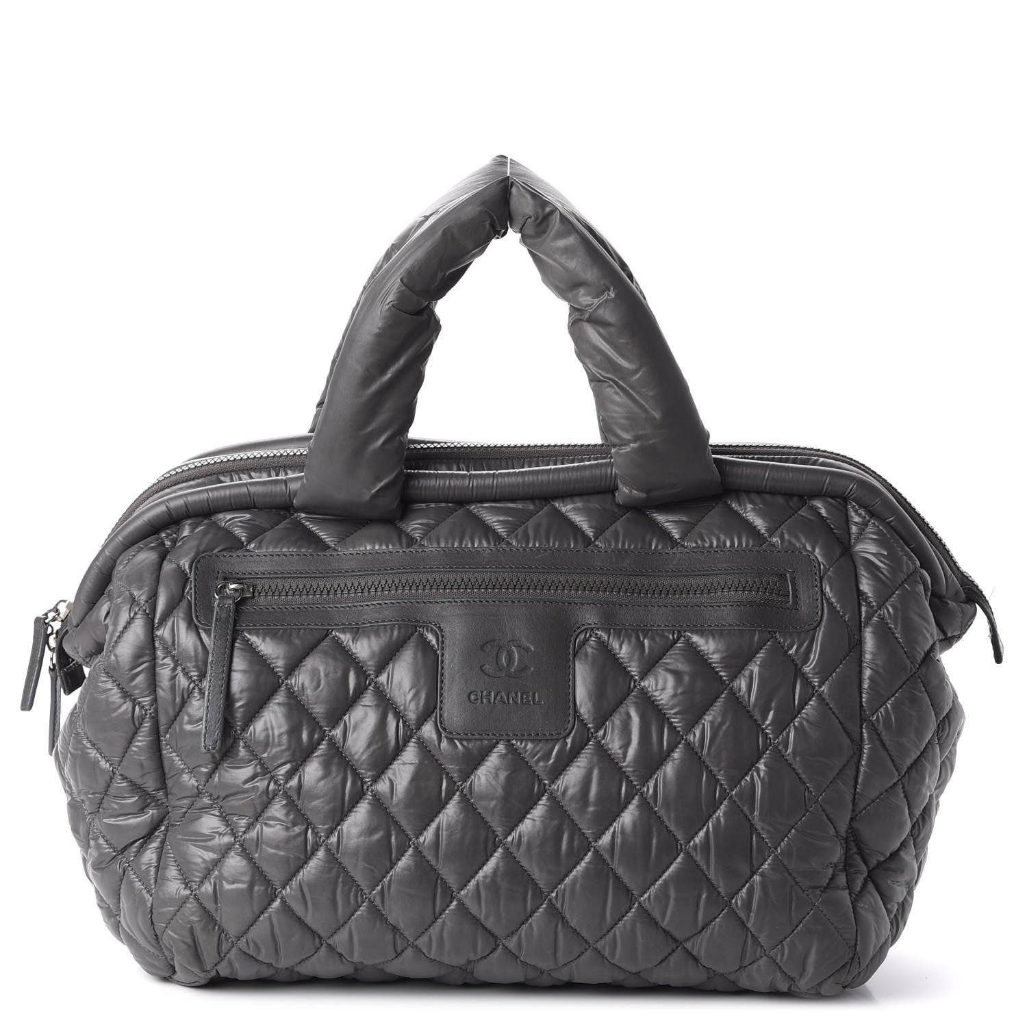 Chanel Nylon Quilted Coco Cocoon Bowler Grey 1 of 11