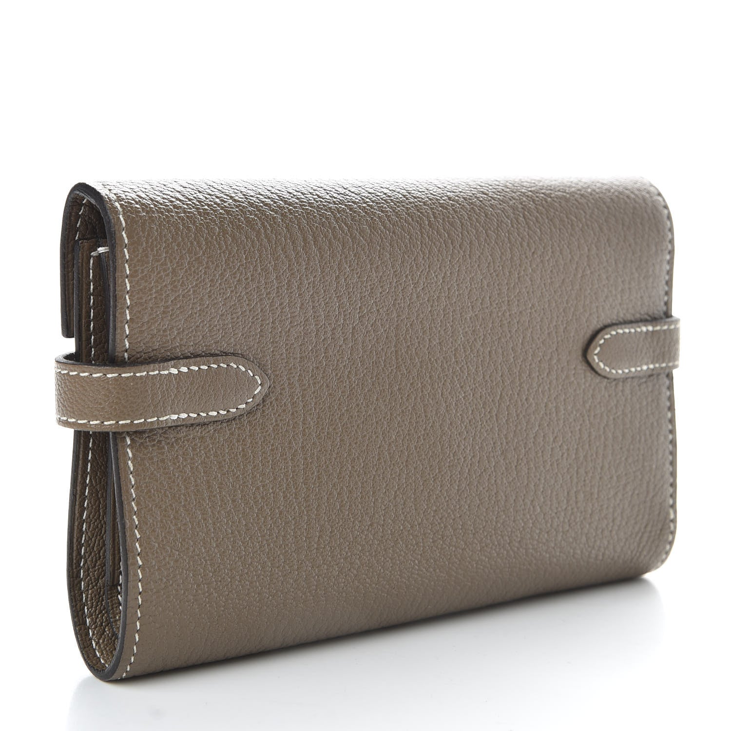 Hermes Chevre Mysore Medium Kelly Wallet Etoupe 3 of 9