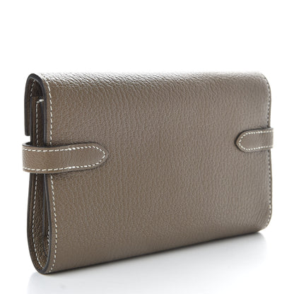 Hermes Chevre Mysore Medium Kelly Wallet Etoupe 3 of 9