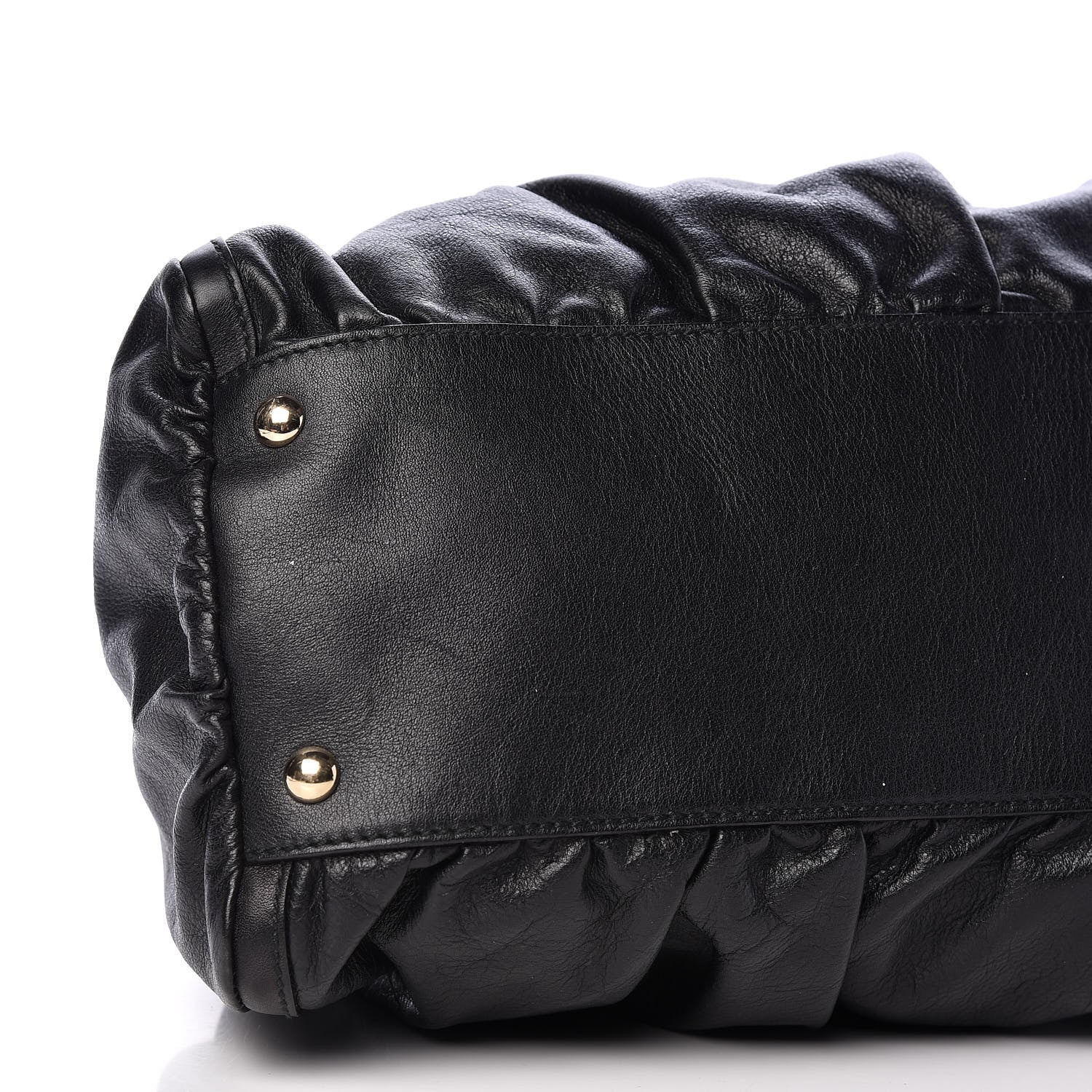 Gucci Calfskin Large D Gold Ring Shoulder Bag Black 6 of 14