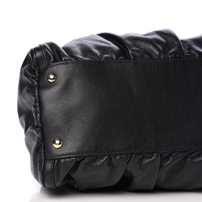 Gucci Calfskin Large D Gold Ring Shoulder Bag Black 6 of 14