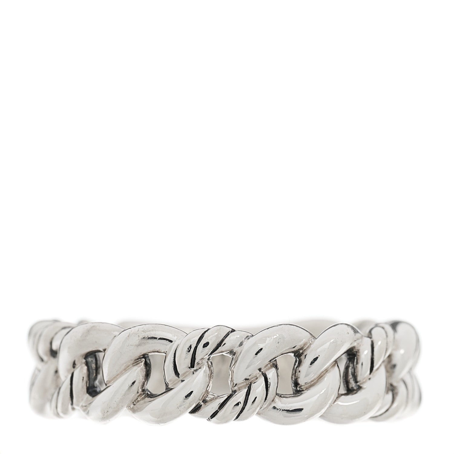 David Yurman Sterling Silver Narrow Belmont Curb Link Ring 53 6.25 1 of 4