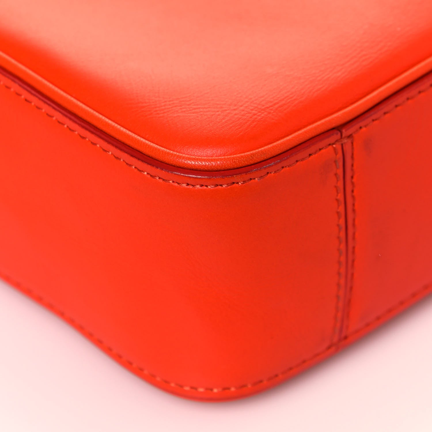 Celine Nappa Side Lock Dragonne Shoulder Bag Bright Orange 10 of 13