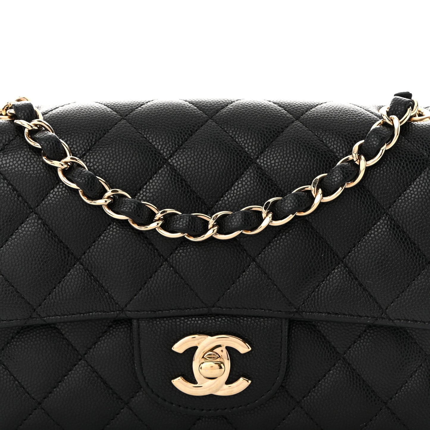 Caviar Quilted Mini Rectangular Flap Black