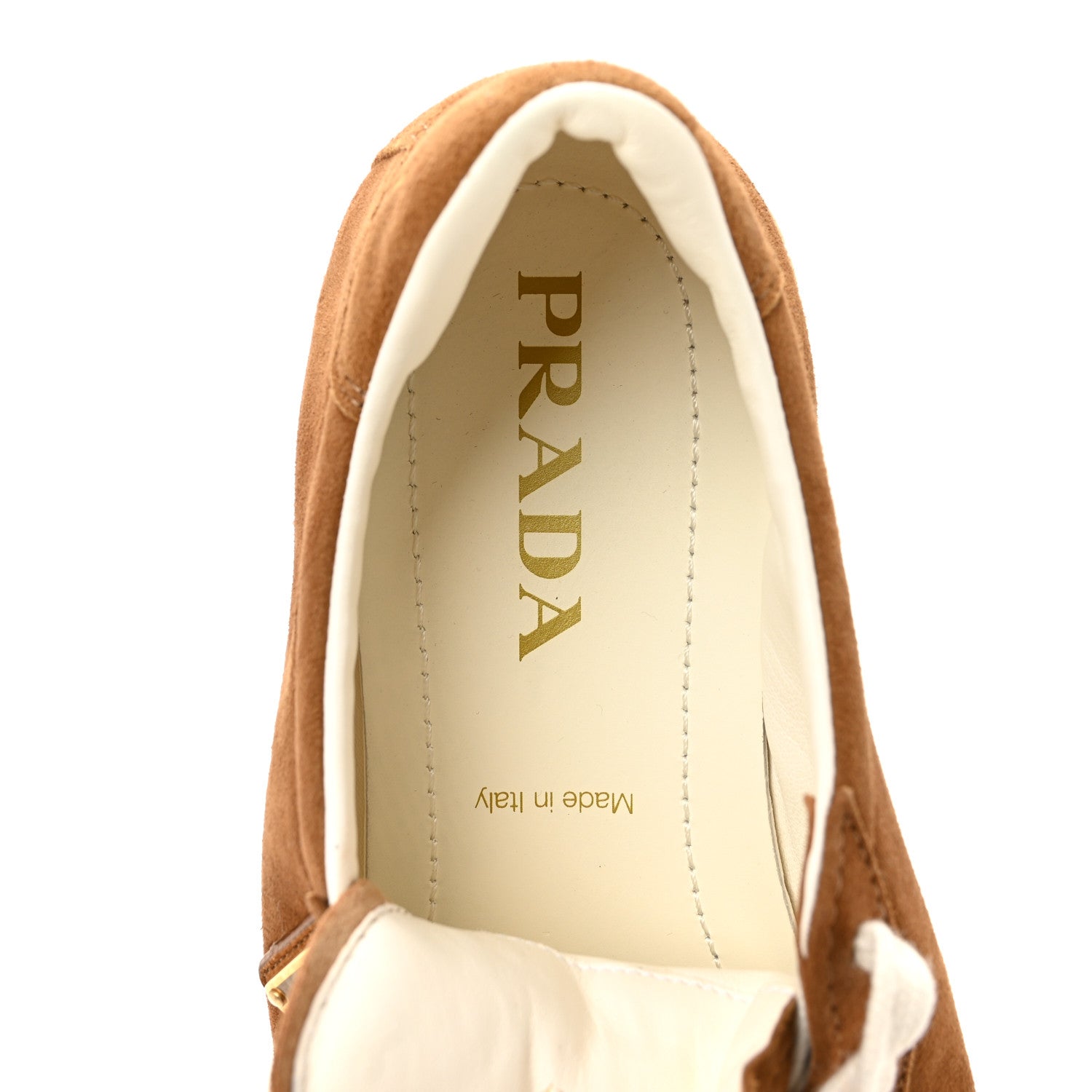 Prada Suede Logo Womens Low Top Sneakers 40 Cocoa Brown 7 of 10