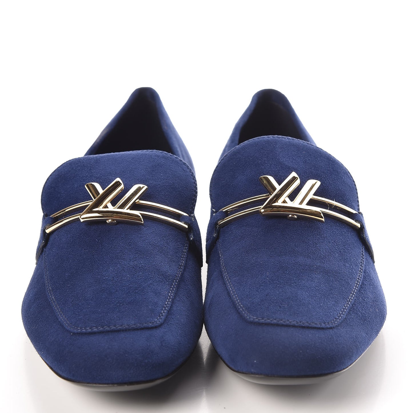 Suede Upper Case Flat Loafers 40 Marine