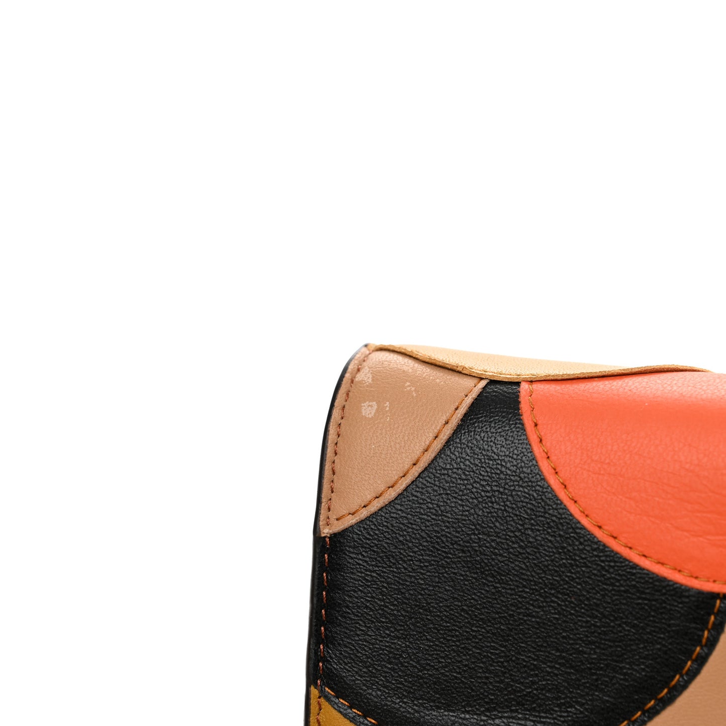 Calfskin Patchwork Alphabet Clutch On Chain Sepia Brown