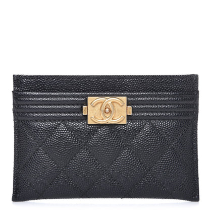 Chanel Caviar Quilted Boy Card Holder Black 10 of 18