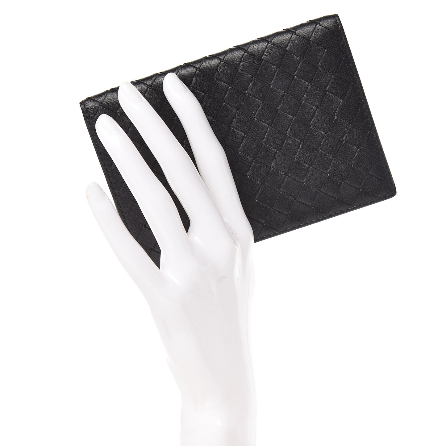 Nappa Intrecciato Passport Case Black