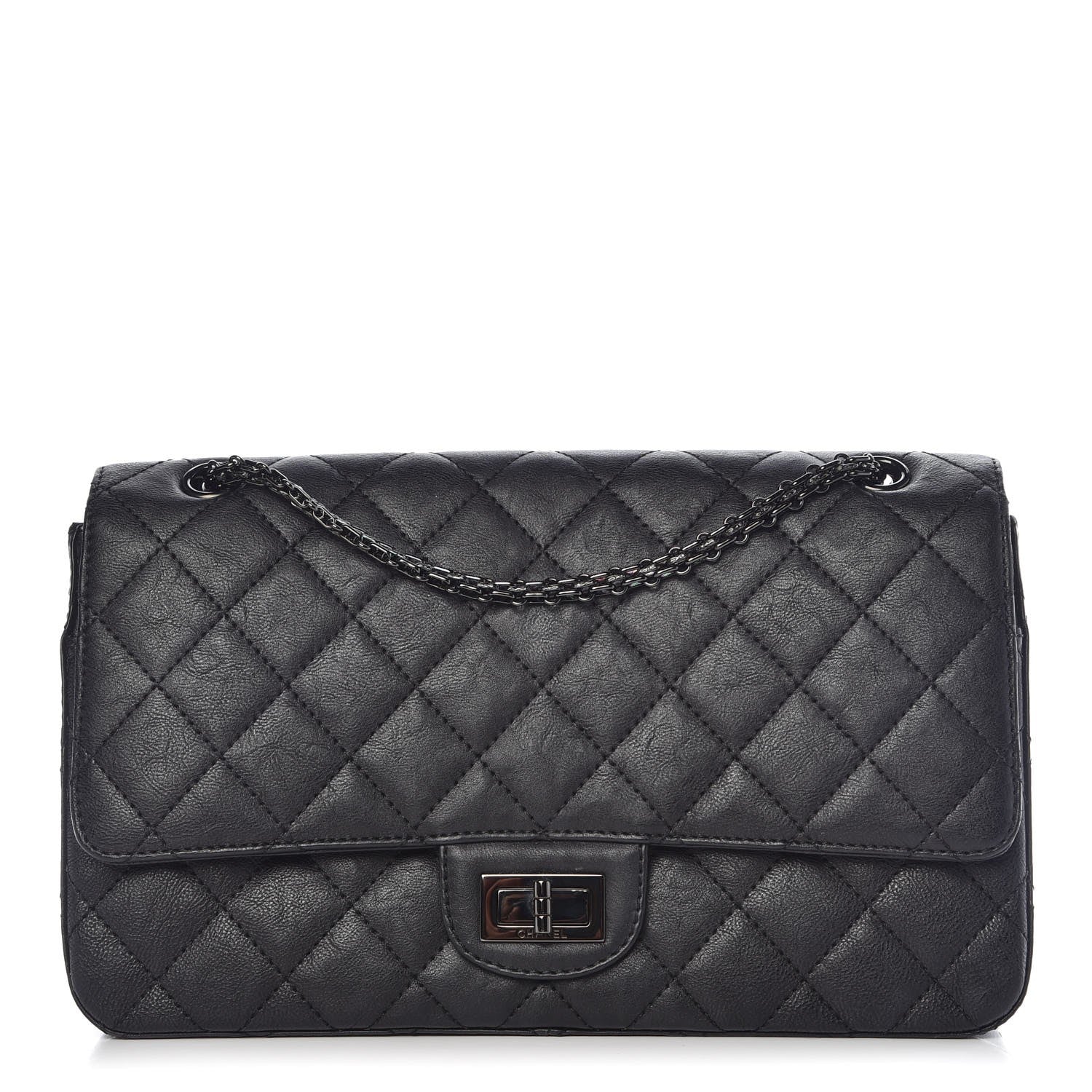 Chanel Crumpled Calfskin Quilted 2.55 Reissue 227 Flap So Black 1 of 15