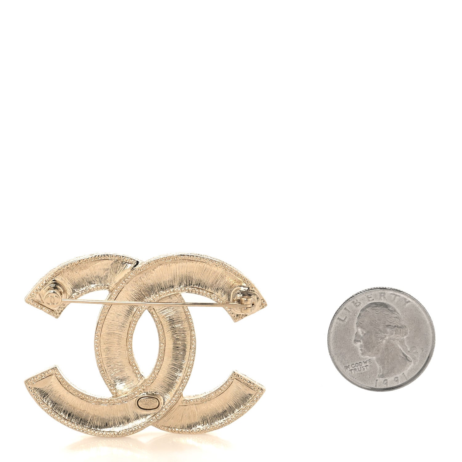 Chanel Crystal Rainbow CC Brooch Gold Multicolor 2 of 3