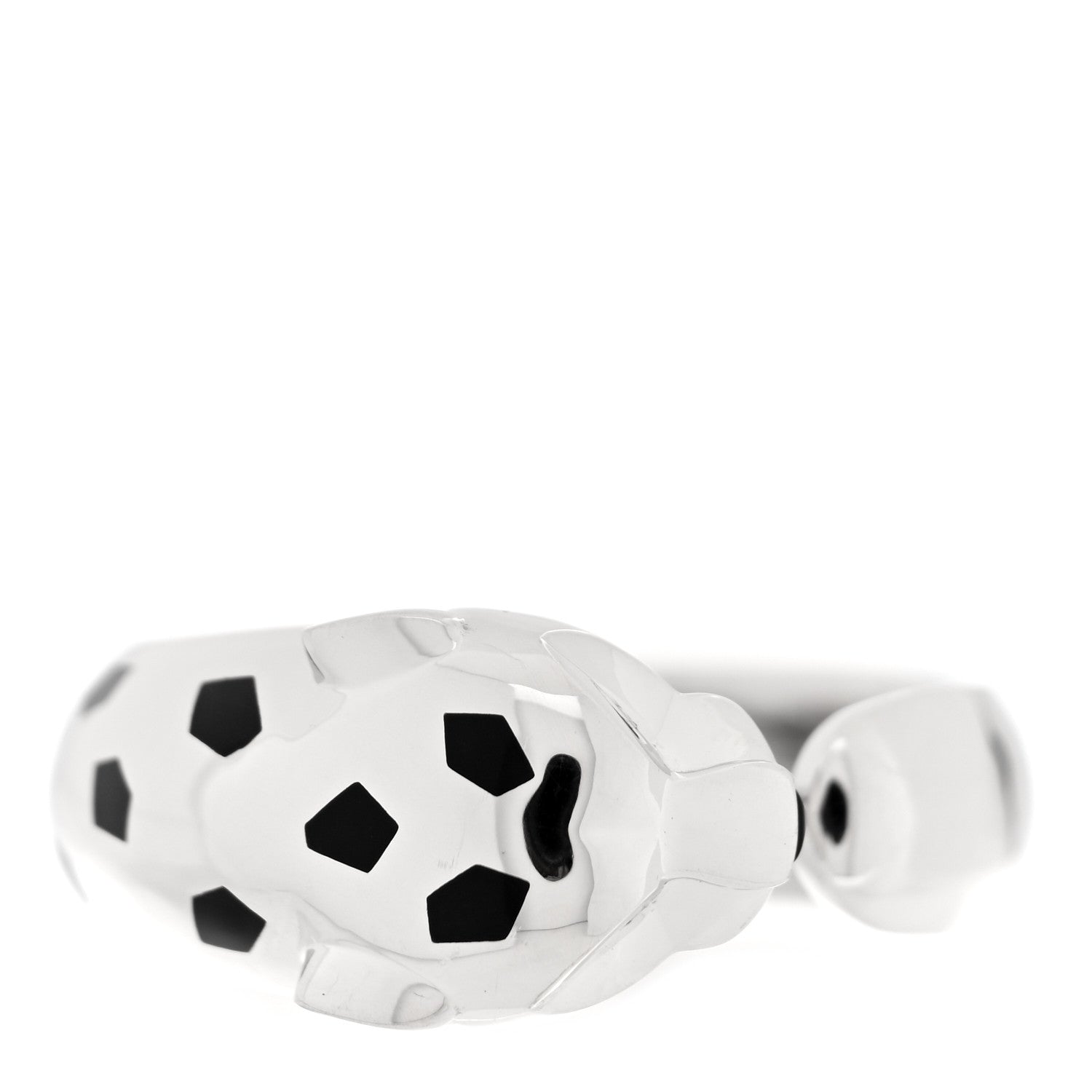 Cartier 18K White Gold Black Lacquer Tsavorite Onyx 11mm Panthere De Cartier Ring 63 10.25 3 of 6