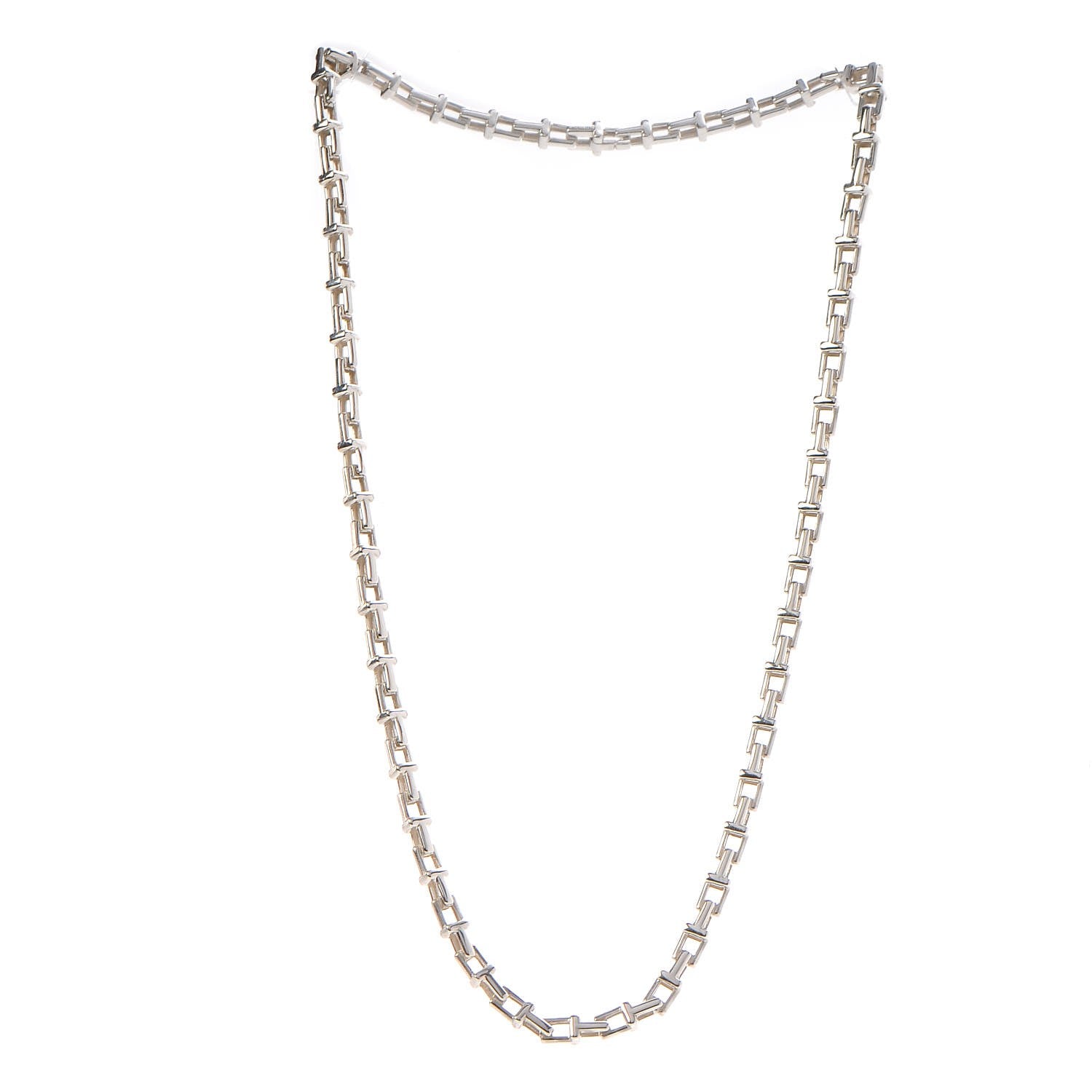 Tiffany Sterling Silver T Narrow Chain Necklace 3 of 6