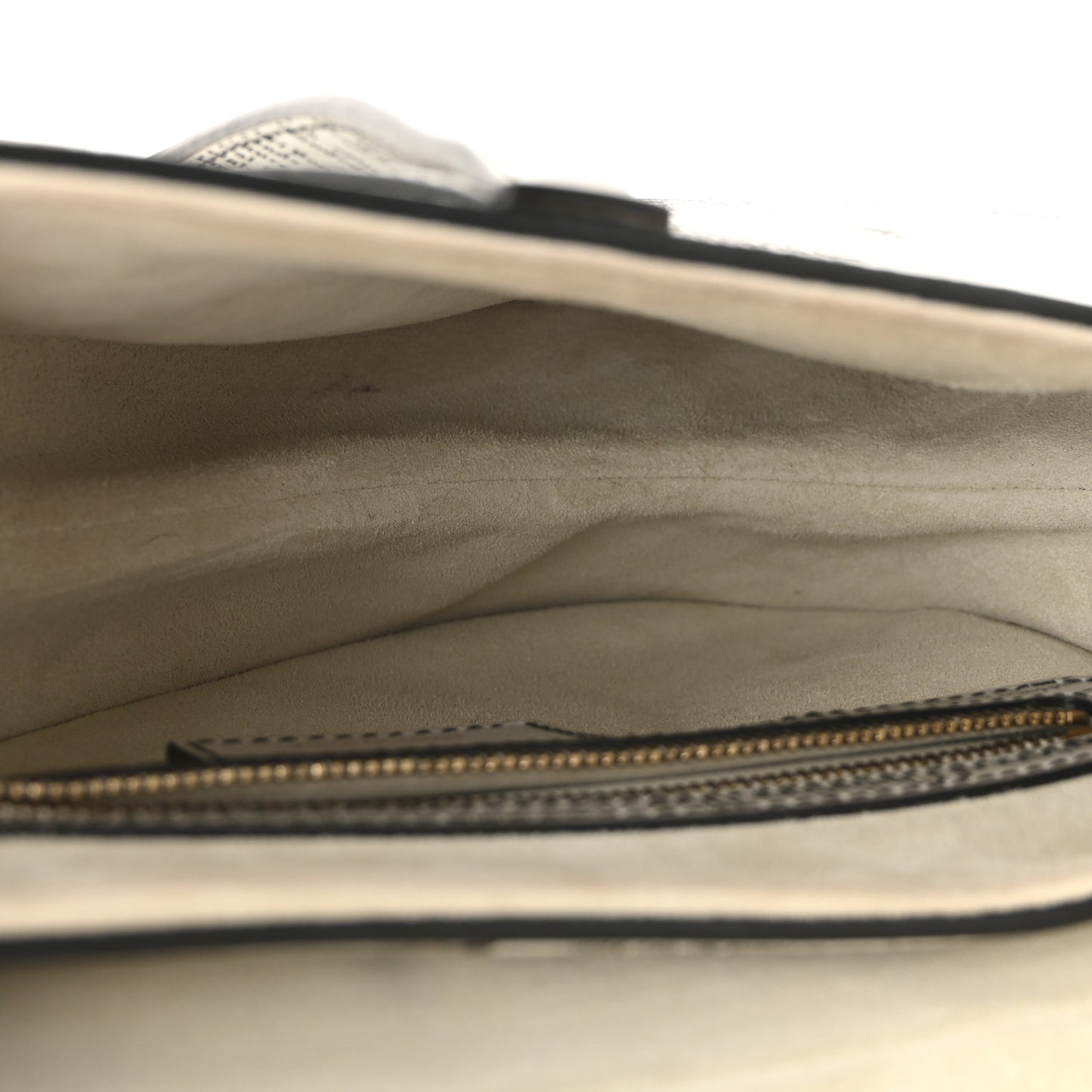 Calfskin Newspaper Printed Saddle Bag With Strap Black White
