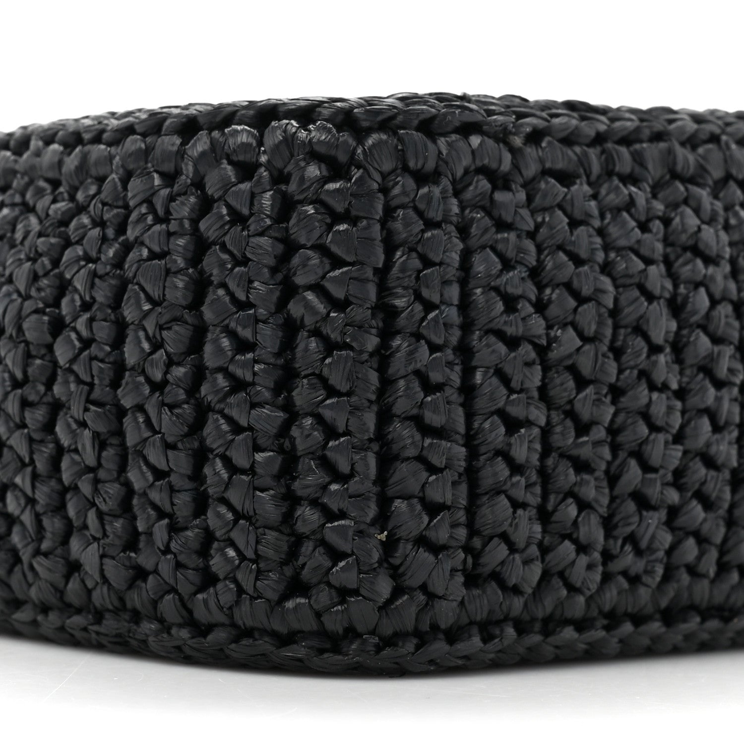Prada Yarn Raffia Effect Crochet Re-Edition 2005 Shoulder Bag Black 8 of 8