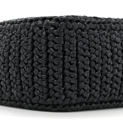 Prada Yarn Raffia Effect Crochet Re-Edition 2005 Shoulder Bag Black 8 of 8