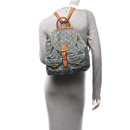Louis Vuitton Denim Sac a Dos Backpack GM Blue 2 of 11